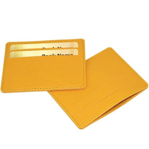 Custom printed Slimline Credit Card Case with a printed design from Total Merchandise - Yellow