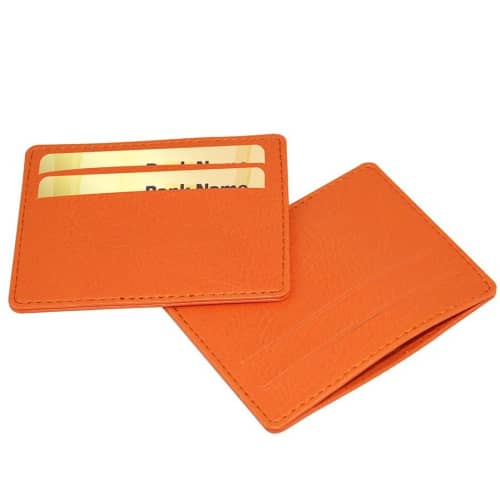 Branded Slimline Credit Card Case with a design from Total Merchandise - Orange