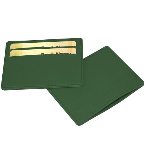 Custom printed Slimline Credit Card Case with a printed design from Total Merchandise - Mid Green