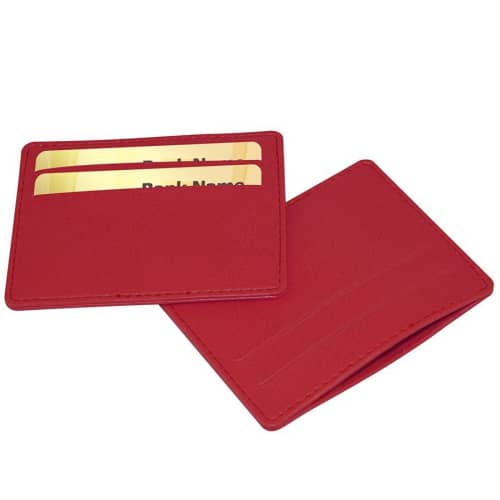 Logo Branded Slimline Credit Card Case with a design from Total Merchandise - Deep Red