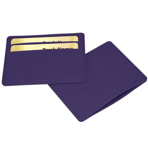 Logo Branded Slimline Credit Card Case with a design from Total Merchandise - Purple