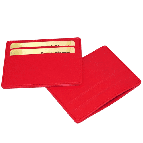Branded Slimline Credit Card Case with a printed design from Total Merchandise - Vibrant Red