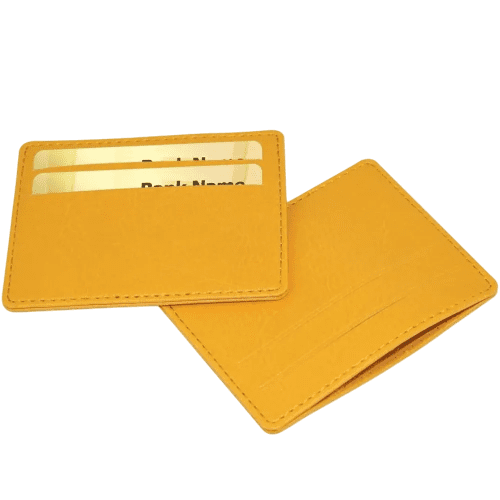 Custom printed Slimline Credit Card Case with a printed design from Total Merchandise - Yellow