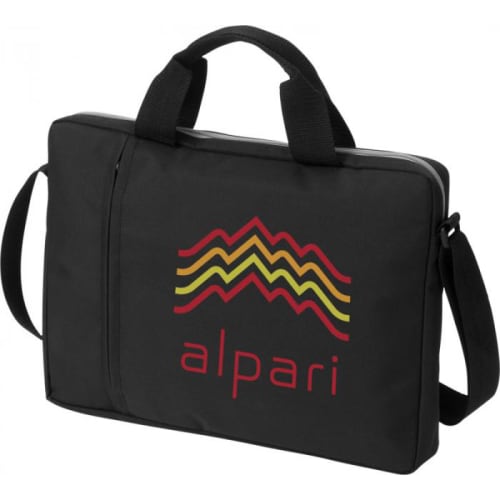 Branded Tulsa 14" Laptop Conference Bag in Black colour with printed design by Total Merchandise