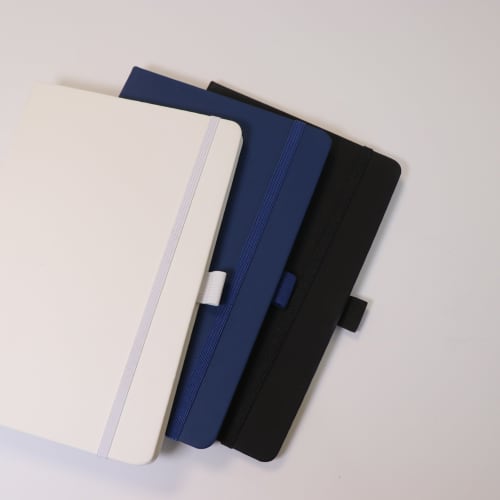 Promotional Branded A5 Value Soft Feel Notebooks in Navy