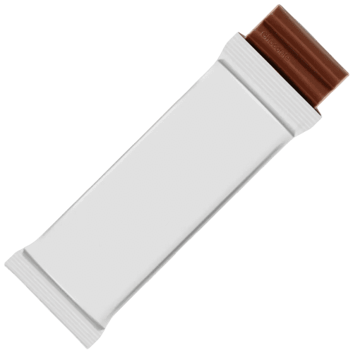 Custom Printed 60g Bars of Chocolate with White Wrappers from Total Merchandise