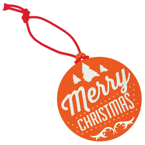 Orange Corporate Branded Hanging Decorations for Businesses at Christmas