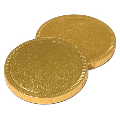 Two Branded Chocolate Medallions in Gold from Total Merchandise