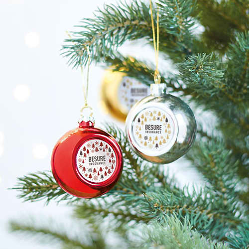 Logo Printed Christmas Baubles for Corporate Events