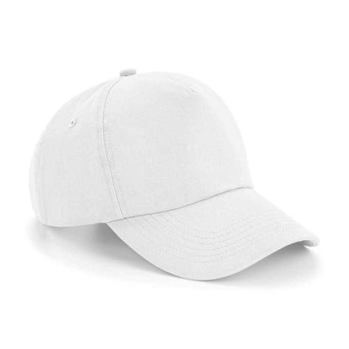 Promotional Beechfield Authentic 5 Panel Caps in White from Total Merchandise