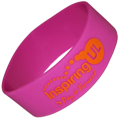 Corporate Branded Wristbands Embossed with Your Company Logo with a Colour Overlay