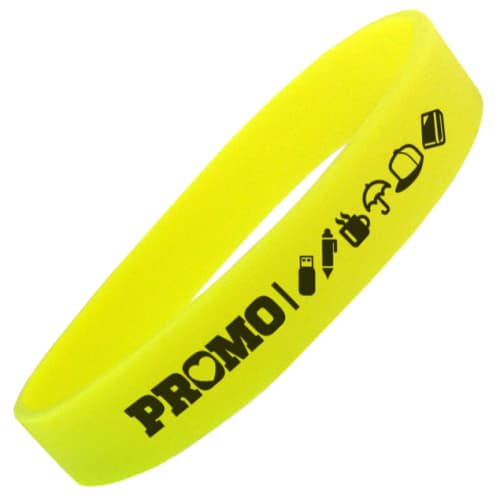 Yellow Promotional Glow In The Dark Silicone Wristbands Printed with Your Logo