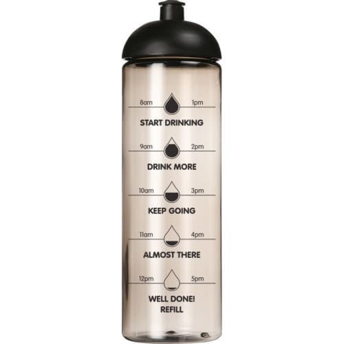 Transparent Charcoal Promotional Sports Bottles with Drinking Gauge and your Company Logo