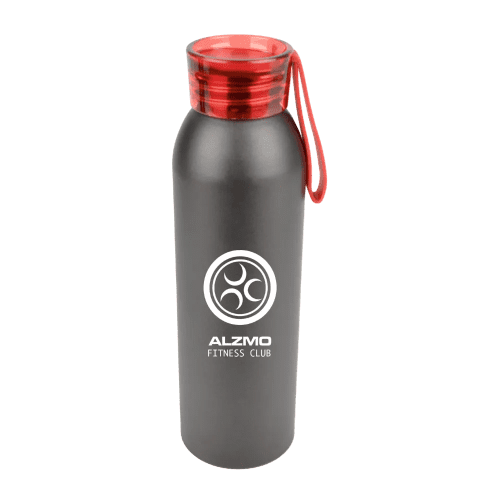 Custom Branded Eclipse Aluminium Sports Bottle with a red screw top lid from Total Merchandise
