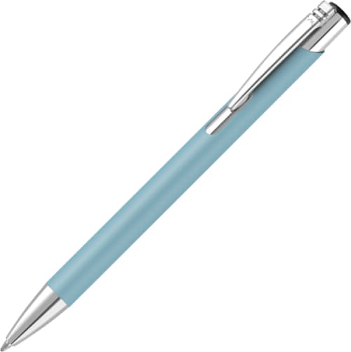 Custom Branded Mood® Soft Feel Metal Ballpens in Pastel Blue from Total Merchandise