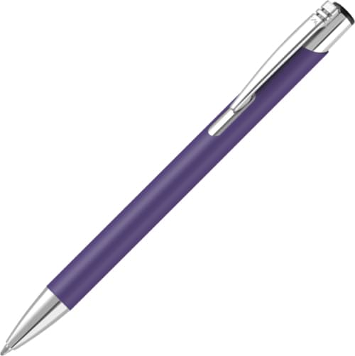 Branded Mood® Soft Touch Metal Pen in Purple from Total Merchandise