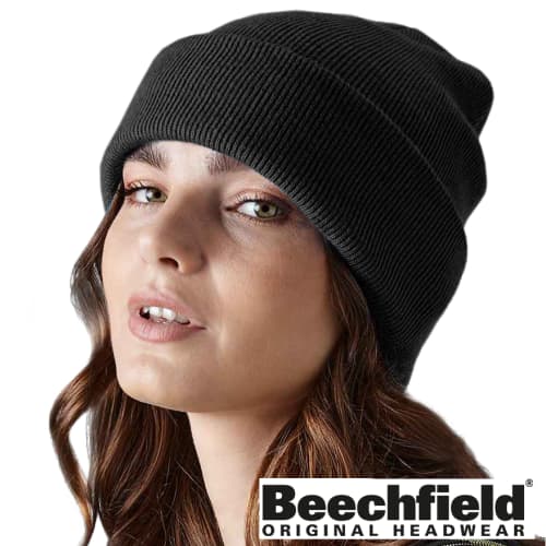 UK Branded Beechfield Original Cuffed Beanies in Black from Total Merchandise