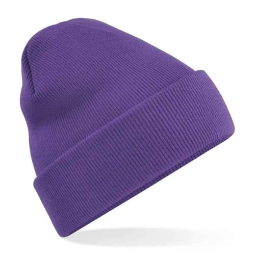 UK Branded Beechfield Original Cuffed Beanies in Purple from Total Merchandise