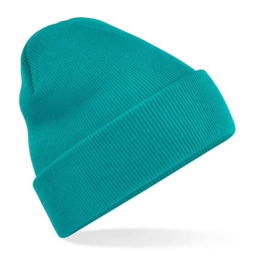 UK Branded Beechfield Original Cuffed Beanies in Emerald Green from Total Merchandise