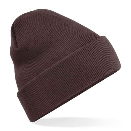 UK Branded Beechfield Original Cuffed Beanies in Chocolate from Total Merchandise