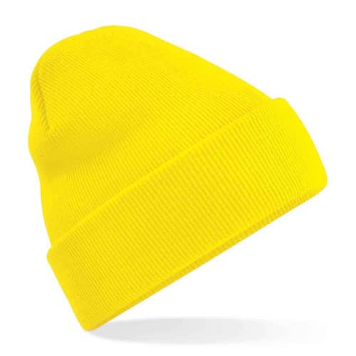 UK Branded Beechfield Original Cuffed Beanies in Yellow from Total Merchandise