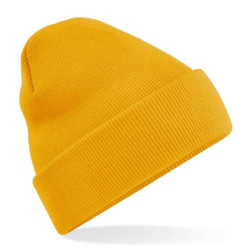 UK Branded Beechfield Original Cuffed Beanies in Mustard from Total Merchandise