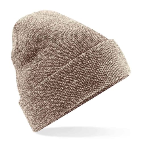 UK Branded Beechfield Original Cuffed Beanies in Heather Oatmeal from Total Merchandise