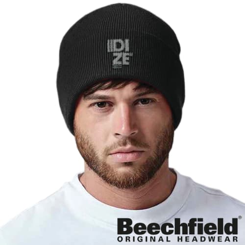 Custom Branded Beechfield Original Cuffed Beanies in Black from Total Merchandise