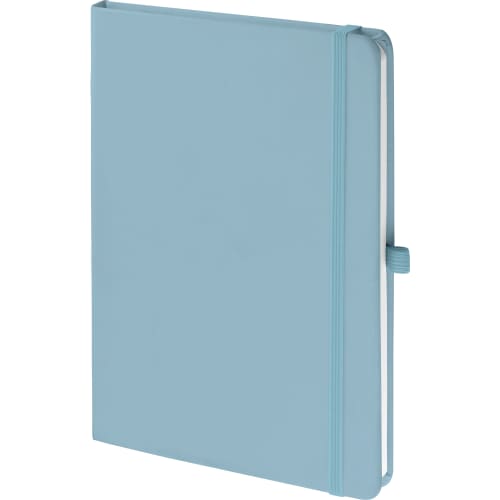 Logo Printed A5 Mood® Soft Feel Notebooks in Pastel Blue from Total Merchandise