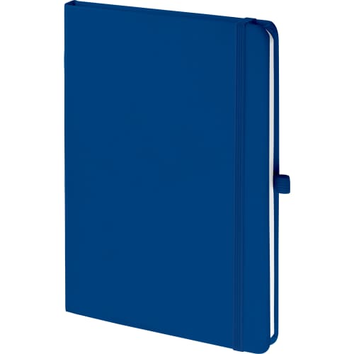 UK Branded A5 Mood® Soft Touch Notebooks in Royal Blue from Total Merchandise