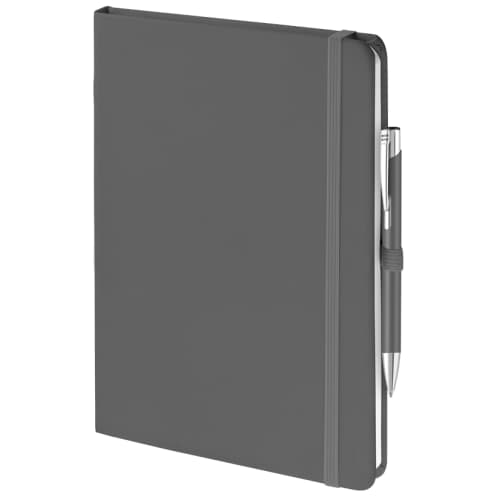 UK Branded A5 Mood® Soft Feel Notebooks in Dark Grey from Total Merchandise