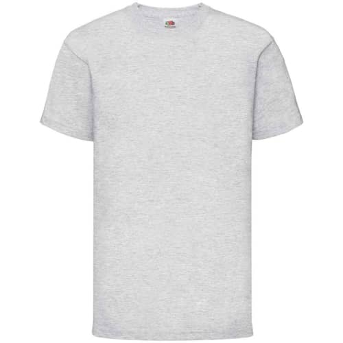 Logo printed Fruit of the Loom Childrens Valueweight T-Shirts in Heather Grey from Total Merchandise