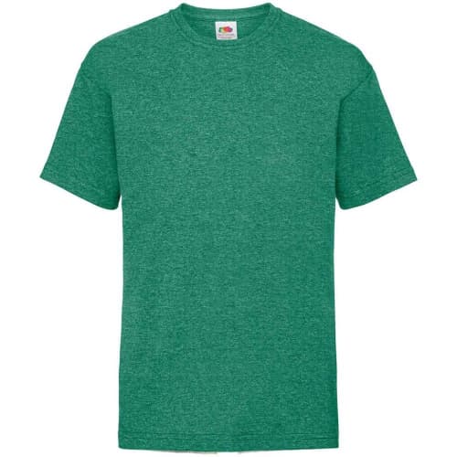 Printed Fruit of the Loom Childrens Valueweight T-Shirts in Heather Green from Total Merchandise