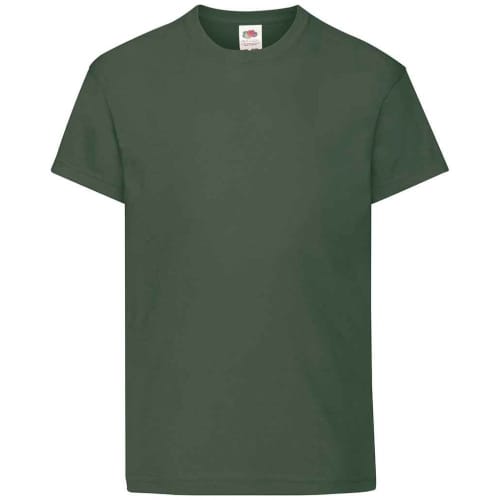 Personalisable Fruit of the Loom Original Kids T-Shirts in Bottle Green from Total Merchandise