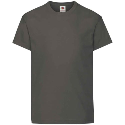 Custom branded Fruit of the Loom Original Kids T-Shirts in Light Graphite from Total Merchandise