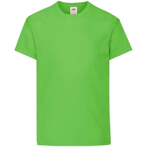 Custom printed Fruit of the Loom Original Kids T-Shirts in Lime Green from Total Merchandise