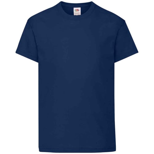 Logo-branded Fruit of the Loom Original Kids T-Shirts in Navy from Total Merchandise