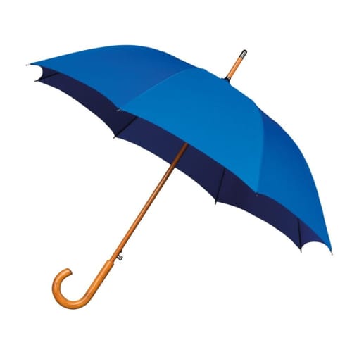 Customisable Executive Woodcrook Umbrella in Blue printed with your logo from Total Merchandise