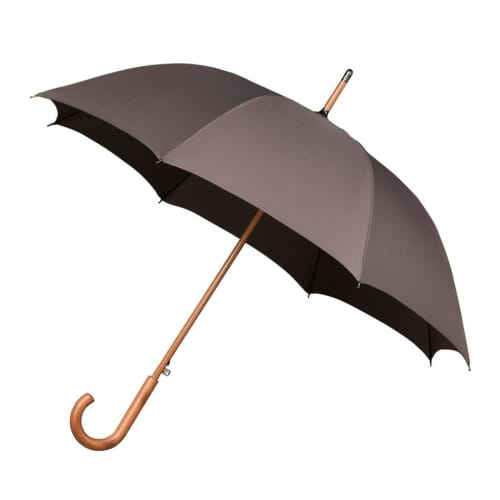 Personalisable Executive Woodcrook Umbrella in Grey printed with your logo from Total Merchandise