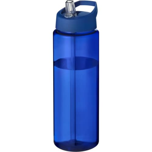 Time to Drink Water Bottle with Straw in Transparent Blue/Blue