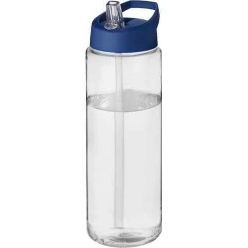 Time to Drink Water Bottle with Straw in Transparent/Blue