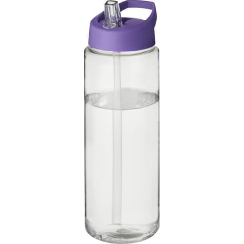 Time to Drink Water Bottle with Straw in Transparent/Purple