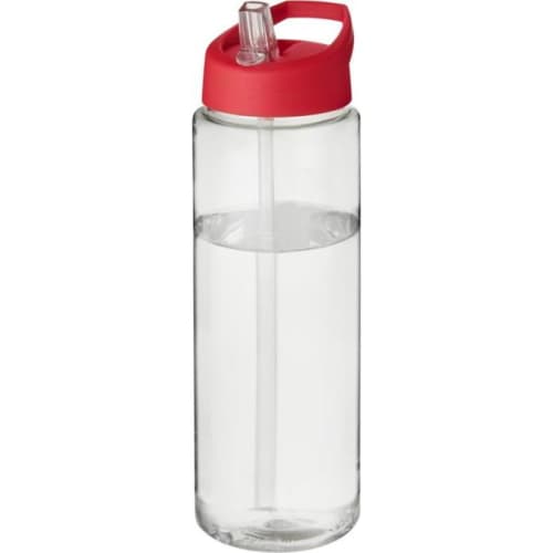 Time to Drink Water Bottle with Straw in Transparent/Red