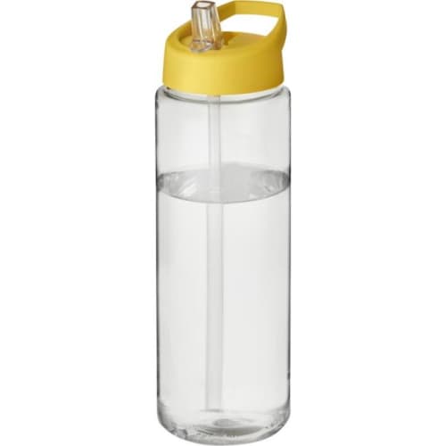 Time to Drink Water Bottle with Straw in Transparent/Yellow