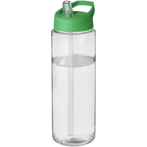 Time to Drink Water Bottle with Straw in Transparent/Green
