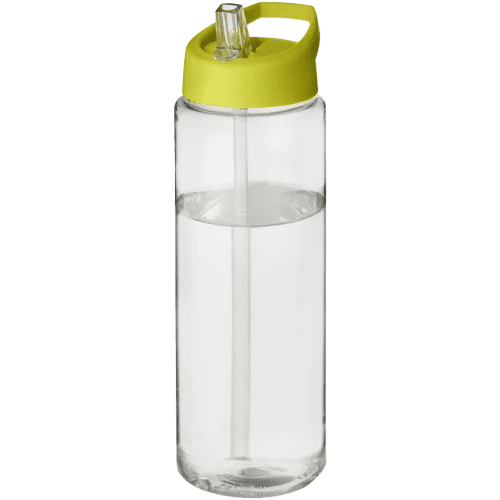 Time to Drink Water Bottle with Straw in Transparent/Lime