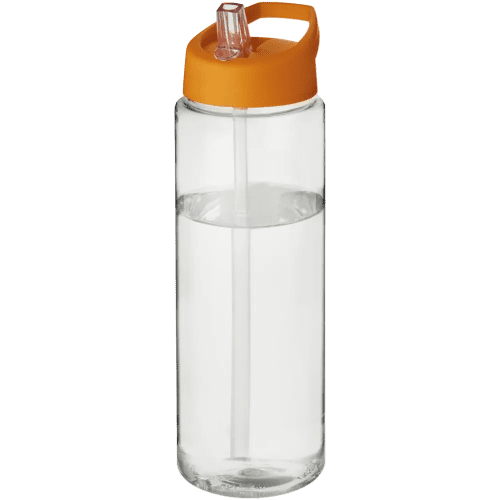 Time to Drink Water Bottle with Straw in Transparent/Orange