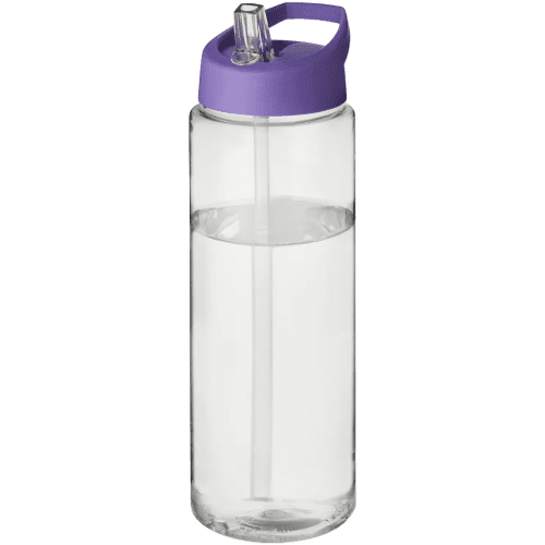 Time to Drink Water Bottle with Straw in Transparent/Purple