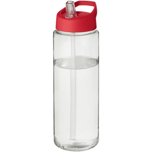 Time to Drink Water Bottle with Straw in Transparent/Red