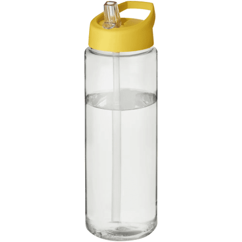 Time to Drink Water Bottle with Straw in Transparent/Yellow